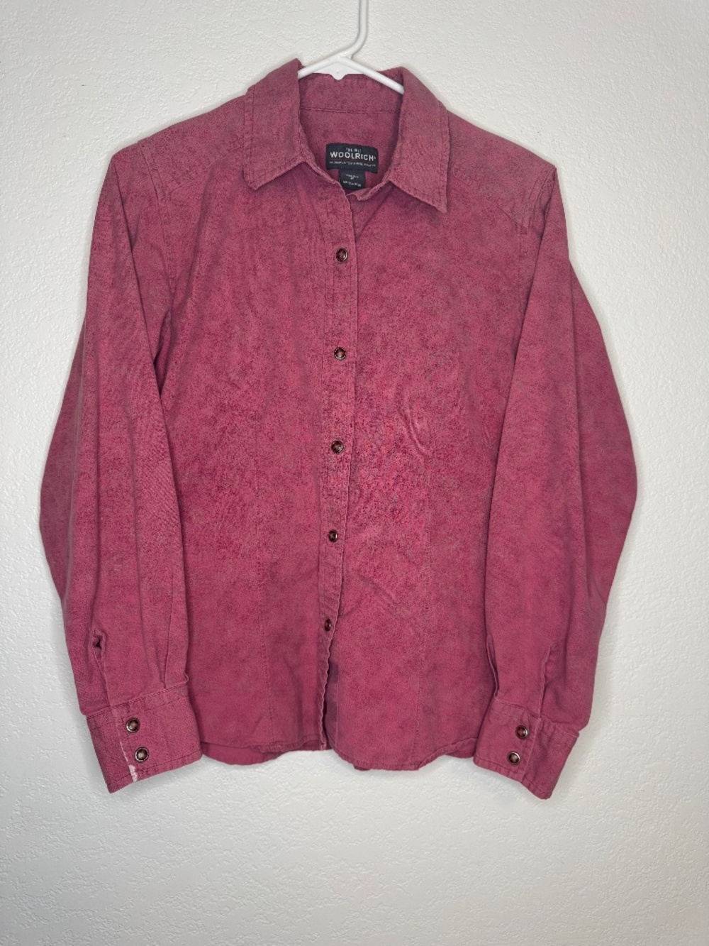 Woolrich Women’s Button Down Shirt Medium Rosebud 2046 100% Cotton